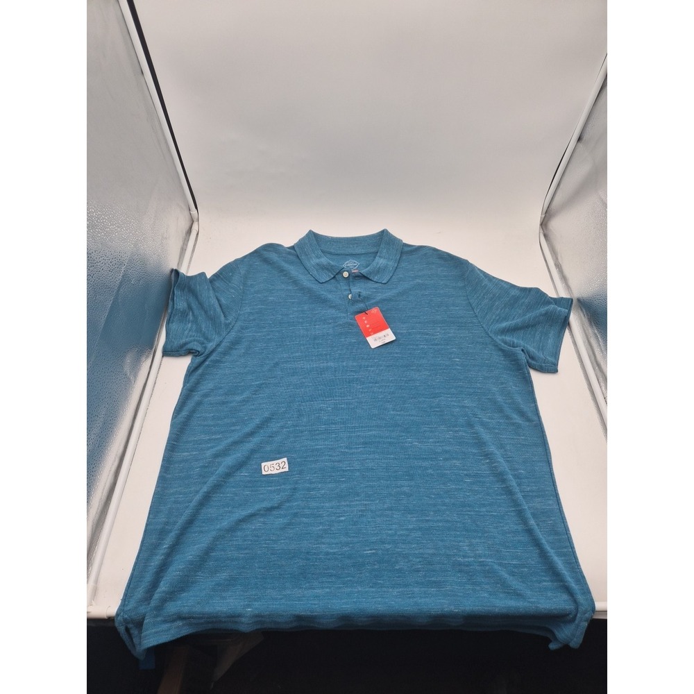 St Johns Bay Performance Short Sleeve Polo Shirt Xl Blue Brand New